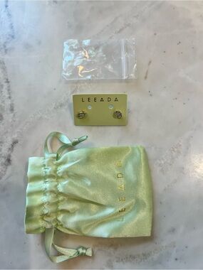 Leeada gold plated over bronze cubic zirconia studs